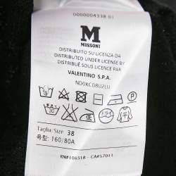 Pre Owned M Missoni Black Textured Knit Sheer Long Sleeve Top S