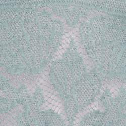 Pre Owned M Missoni Ice Blue Lurex Textured Knit V-Neck Top L