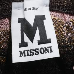 M Missoni Multicolor Patterned Lurex Knit V-Neck Top M