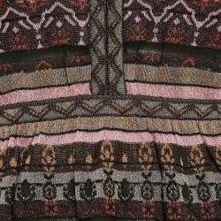 M Missoni Multicolor Patterned Lurex Knit V-Neck Top M