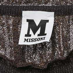 M Missoni Metallic Patterned Lurex Knit Sleeveless Top M