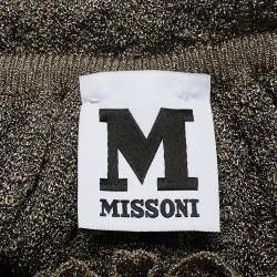 Pre Owned M Missoni Metallic Patterned Lurex Knit Sleeveless Top L