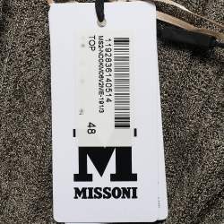 Pre Owned M Missoni Metallic Patterned Lurex Knit Sleeveless Top L