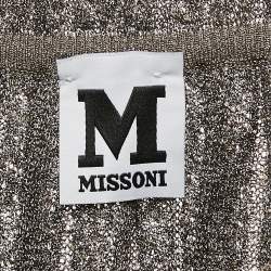 Pre Owned M Missoni Metallic Patterned Lurex Knit Sleeveless Top L