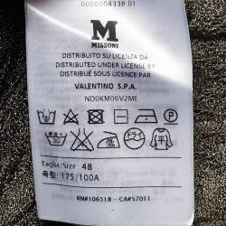 Pre Owned M Missoni Metallic Patterned Lurex Knit Sleeveless Top L