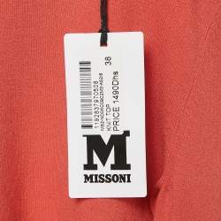 Pre Owned M Missoni Orange Jersey Long Sleeve Top S