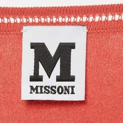 Pre Owned M Missoni Orange Jersey Long Sleeve Top S
