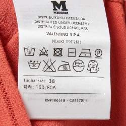 Pre Owned M Missoni Orange Jersey Long Sleeve Top S