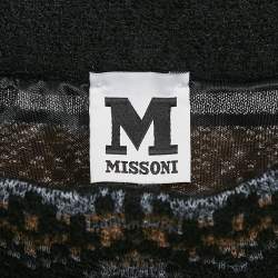 M Missoni Black Stripe Patterned Knit Midi Skirt M