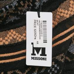 M Missoni Black Stripe Patterned Knit Midi Skirt M