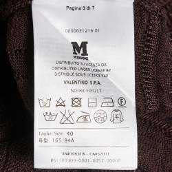 Pre Owned M Missoni Dark Purple Wavy Knit Long Sleeve Top S