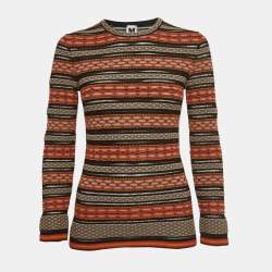 M Missoni Multicolor Texture Knit Long Sleeve Jumper L