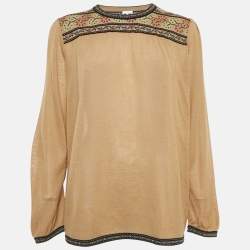 M Missoni Brown Wool Knit Long Sleeve Top L