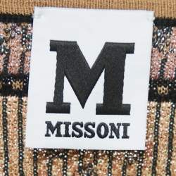 Pre Owned M Missoni Brown Wool Knit Long Sleeve Top S