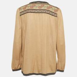 Pre Owned M Missoni Brown Wool Knit Long Sleeve Top L