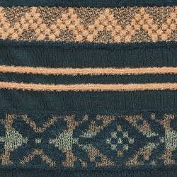 M Missoni Green Stripe Patterned Knit Midi Skirt S