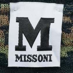 M Missoni Green Stripe Patterned Knit Open Front Cardigan S