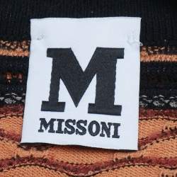 M Missoni Orange Stripe Patterned Knit Long Sleeve Top M