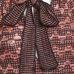 مملوكة مسبقًا M Missoni Multicolor Patterned Lurex Knit Tie-Up Neck Sleeveless Dress S