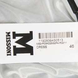 Pre Owned فسـتان أ م ميسوني تريكو لوريكس بألوان فاتحة زرقاء نمطية بلا أكمام مع كشكش مقاس كبير (لارج)