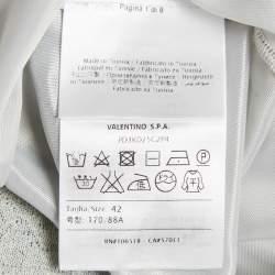 Pre Owned M Missoni Light Blue Patterned Lurex Knit Ruffled Sleeveless Dress M