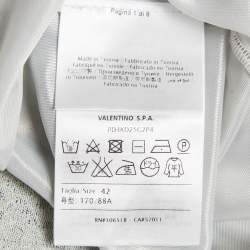 Pre Owned M Missoni Light Blue Patterned Lurex Knit Ruffled Sleeveless Dress L