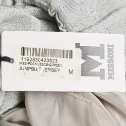 M Missoni Light Grey Patterned Lurex Knit Sleeveless Jumpsuit M