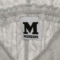M Missoni Light Grey Patterned Lurex Knit Sleeveless Jumpsuit M
