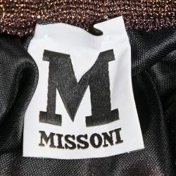 Pre Owned فستان أم ميزوني بدون أكمام برقبة على شكل حرف V تريكو لوريكس بنمط متعدد الألوان مقاس كبير