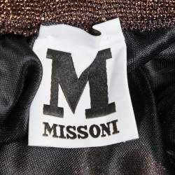 مملوكة مسبقًا فستان رقبة V بلا أكمام إم ميزوني تريكو متعدد الألوان نمط حرير لوريكس مقاس صغير - سمول