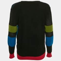 M Missoni Multicolor Wool Blend Intarsia Knit Sweater S