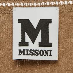 M Missoni Brown Knit Long Sleeve Round Neck Top L