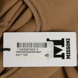 M Missoni Brown Knit Long Sleeve Round Neck Top L