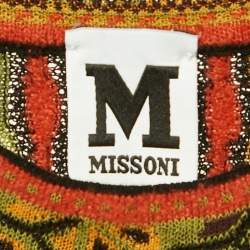 Pre Owned M Missoni Multicolor Patterned Knit Sleeveless Midi Dress M