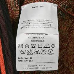 Pre Owned M Missoni Burgundy/Multicolor Patterned Cotton Knit Sleeveless Top M