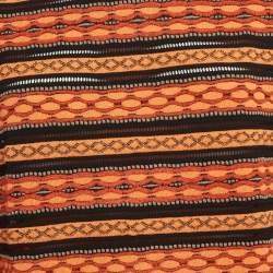 M Missoni Orange/Multicolor Patterned Knit Long Sleeve Top L