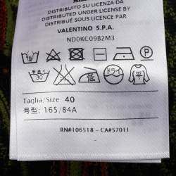 Pre Owned M Missoni Green/Multicolor Patterned Long Sleeve Top S