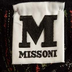 Pre Owned M Missoni Green/Orange Alga and Bubble Pattern Knit Sleeveless Midi Dress M