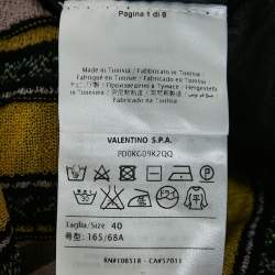 M Missoni Yellow/Black Patterned Lurex Knit Maxi Skirt S
