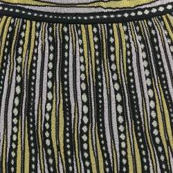 M Missoni Yellow/Black Patterned Lurex Knit Maxi Skirt S