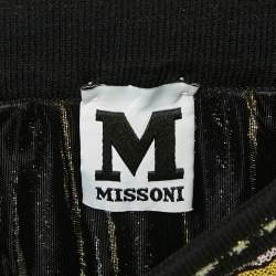 M Missoni Yellow/Black Patterned Lurex Knit Maxi Skirt S