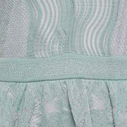M Missoni Blue Shell Pattern Lurex Knit Flared Midi Dress M
