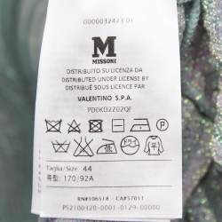 M Missoni Blue Shell Pattern Lurex Knit Flared Midi Dress M