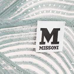 M Missoni Blue Shell Pattern Lurex Knit Flared Midi Dress M