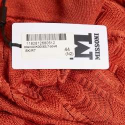 M Missoni Orange Patterned Knit Maxi Skirt M