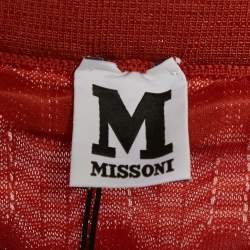 M Missoni Orange Patterned Knit Maxi Skirt L