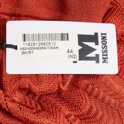 M Missoni Orange Patterned Knit Maxi Skirt L