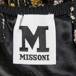 Pre Owned M Missoni Metallic Lurex Knit V-Neck Sleeveless Midi Dress M