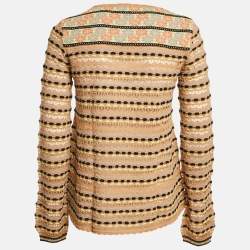 M Missoni Beige/Multicolor Pattern Knit Long Sleeve Top M