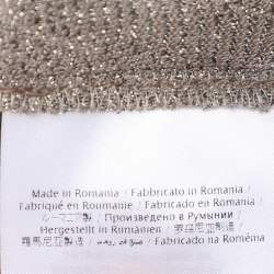 Pre Owned M Missoni Metallic Grey Lurex Knit Long Sleeve Pleated Tops M